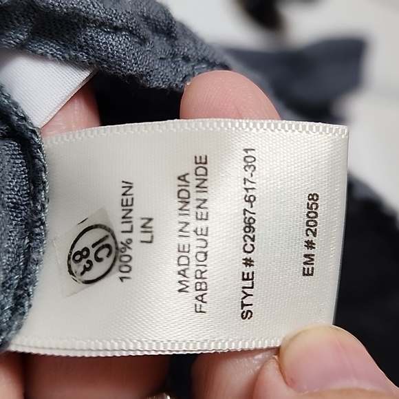 Cloth ans Stone Gray Linen Tie Front Top, S - Picture 6 of 8